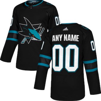 Kids San Jose Sharks adidas Black Alternate Authentic Custom Jersey Kids San Jose Sharks adidas Black Alternate Authentic Custom Jersey