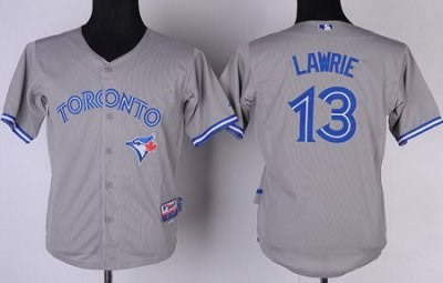 Kids Toronto Blue Jays 13 Brett Lawrie Grey MLB Jerseys Kids Toronto Blue Jays 13 Brett Lawrie Grey MLB Jerseys