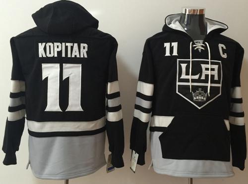 Kings #11 Anze Kopitar Black Name & Number Pullover NHL Hoodie Kings #11 Anze Kopitar Black Name & Number Pullover NHL Hoodie