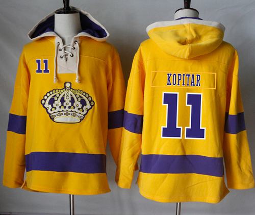 Kings #11 Anze Kopitar Gold Sawyer Hooded Sweatshirt Stitched NHL Jersey Kings #11 Anze Kopitar Gold Sawyer Hooded Sweatshirt Stitched NHL Jersey