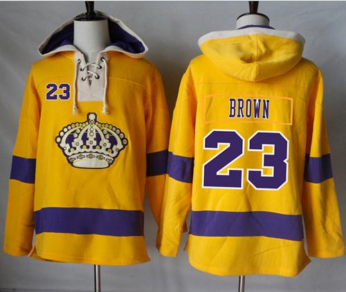 Kings #23 Dustin Brown Gold Sawyer Hooded Sweatshirt Stitched NHL Jersey Kings #23 Dustin Brown Gold Sawyer Hooded Sweatshirt Stitched NHL Jersey