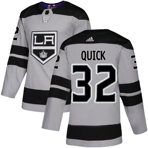 Kings #32 Jonathan Quick Gray Alternate Authentic Stitched Hockey Jersey Kings #32 Jonathan Quick Gray Alternate Authentic Stitched Hockey Jersey