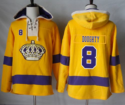 Kings #8 Drew Doughty Gold Sawyer Hooded Sweatshirt Stitched NHL Jersey Kings #8 Drew Doughty Gold Sawyer Hooded Sweatshirt Stitched NHL Jersey