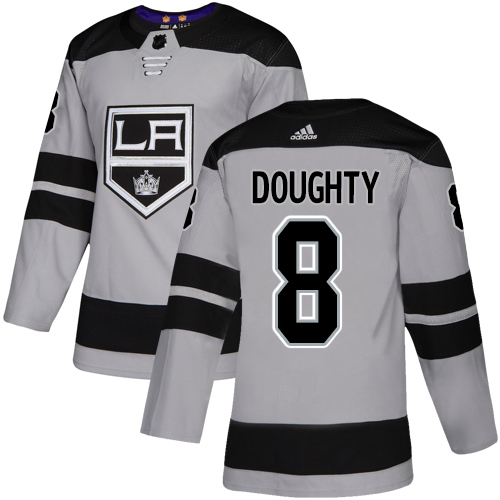 Kings #8 Drew Doughty Gray Alternate Authentic Stitched Hockey Jersey Kings #8 Drew Doughty Gray Alternate Authentic Stitched Hockey Jersey