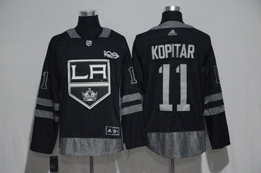 Kings 11 Anze Kopitar Black 1917-2017 100th Anniversary Adidas Jersey