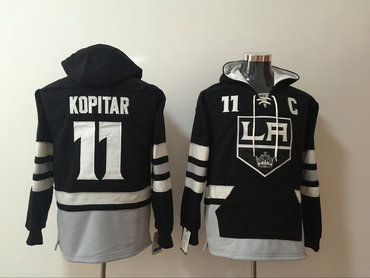 Kings 11 Anze Kopitar Black All Stitched Hooded Sweatshirt Kings 11 Anze Kopitar Black All Stitched Hooded Sweatshirt