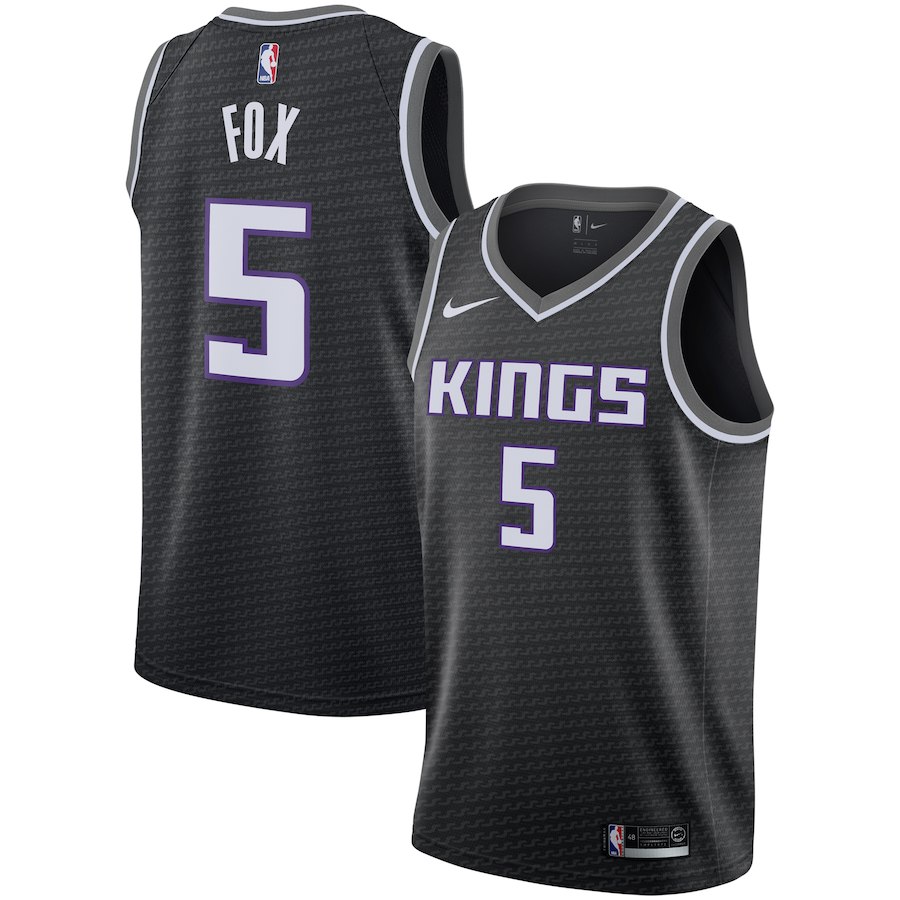 Kings 5 De'Aaron Fox Black Nike Swingman Jersey
