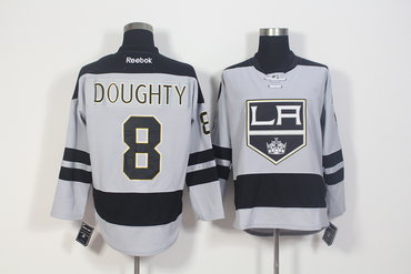 Kings 8 Drew Doughty Grey Alternate Premier Reebok Jersey