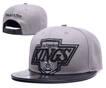 Kings Team Logo Gray Mitchell & Ness Adjustable Hat GS