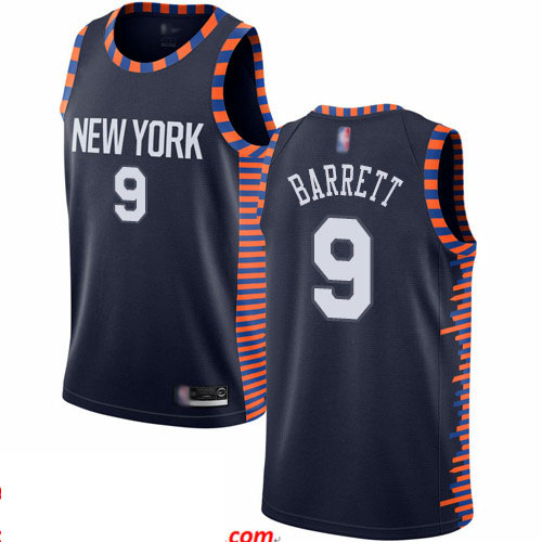 Knicks #9 R.J. Barrett Navy Basketball Swingman City Edition 2019 20 Jersey
