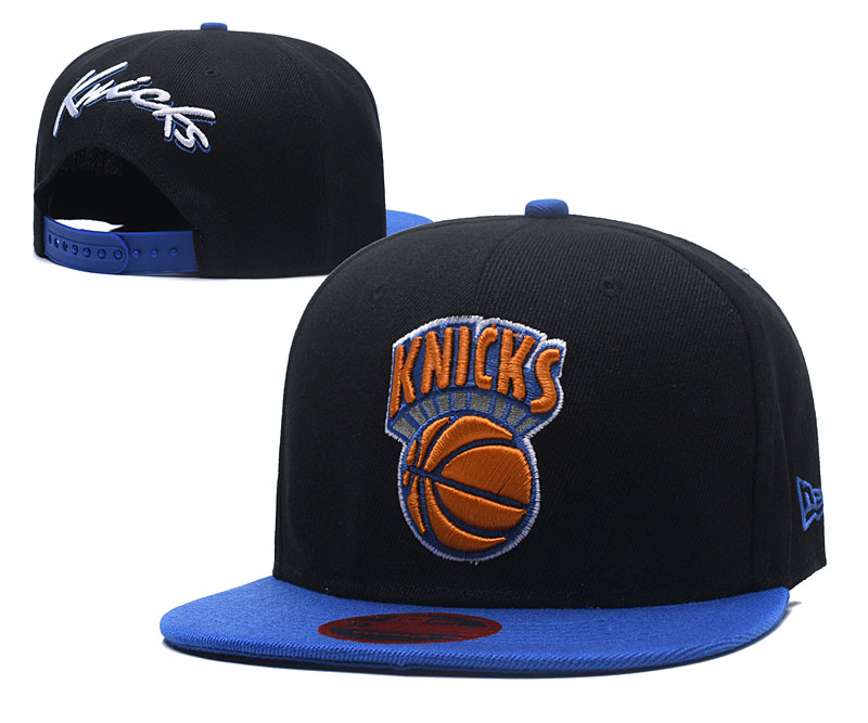 Knicks Team Logo Black Adjustable Hat LH