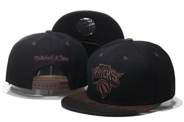 Knicks Team Logo Black Snapback Adjustable Hat GS