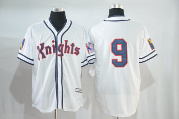 Knights #9 White Stitched Movie Baseball Jersey Knights #9 White Stitched Movie Baseball Jersey
