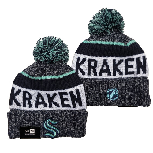 Kraken Team Logo Pom Knit Hat YD Kraken Team Logo Pom Knit Hat YD