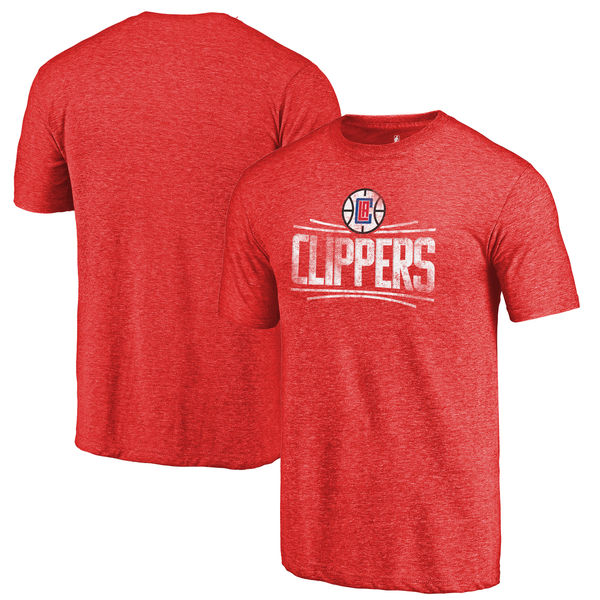 LA Clippers Fanatics Branded Red Distressed Logo Tri-Blend T-Shirt LA Clippers Fanatics Branded Red Distressed Logo Tri-Blend T-Shirt