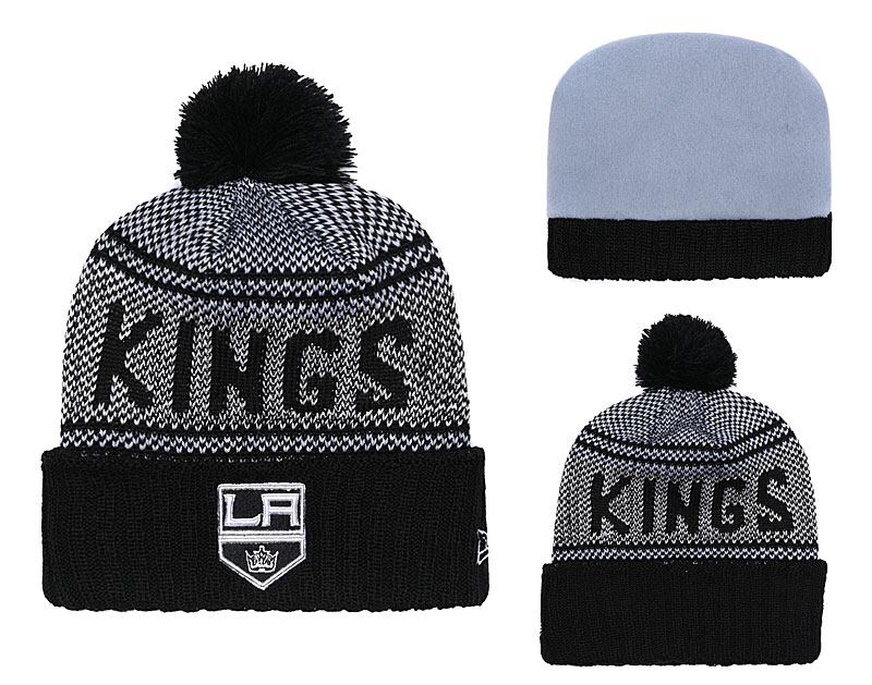 LA Kings Fresh Logo Black Pom Knit Hat YD