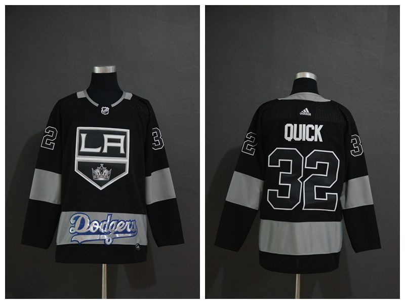 LA Kings With Dodgers 32 Jonathan Quick Black Adidas Jersey LA Kings With Dodgers 32 Jonathan Quick Black Adidas Jersey