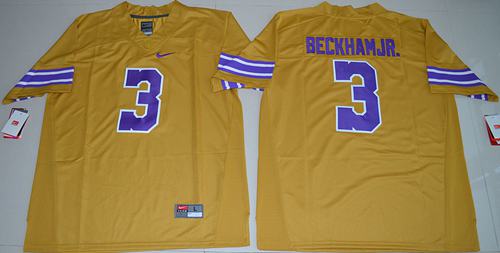 LSU Tigers #3 Odell Beckham Jr Gridiron Gold Limited Legend Stitched NCAA Jersey LSU Tigers #3 Odell Beckham Jr Gridiron Gold Limited Legend Stitched NCAA Jersey