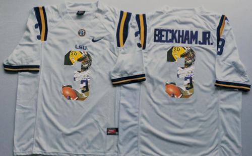 LSU Tigers #3 Odell Beckham Jr White Player Fashion Stitched NCAA Jersey LSU Tigers #3 Odell Beckham Jr White Player Fashion Stitched NCAA Jersey