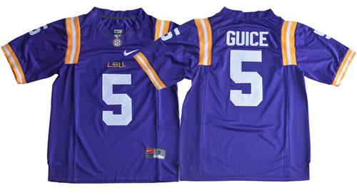 LSU Tigers #5 Derrius Guice Purple Limited Stitched NCAA Jersey LSU Tigers #5 Derrius Guice Purple Limited Stitched NCAA Jersey