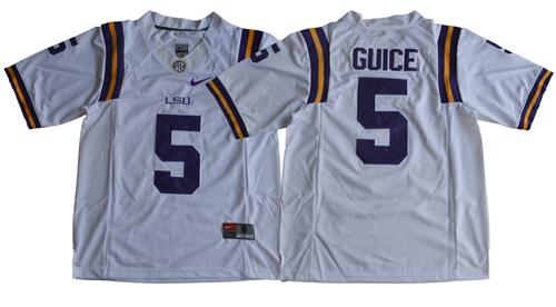 LSU Tigers #5 Derrius Guice White Limited Stitched NCAA Jersey LSU Tigers #5 Derrius Guice White Limited Stitched NCAA Jersey