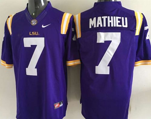 LSU Tigers #7 Tyrann Mathieu Purple Stitched NCAA Jersey LSU Tigers #7 Tyrann Mathieu Purple Stitched NCAA Jersey