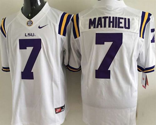 LSU Tigers #7 Tyrann Mathieu White Stitched NCAA Jersey LSU Tigers #7 Tyrann Mathieu White Stitched NCAA Jersey