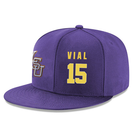 LSU Tigers 15 Reed Vial Purple Adjustable Hat