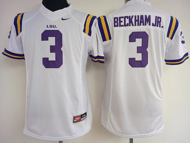 LSU Tigers 3 Odell Beckham Jr White College Football Jersey LSU Tigers 3 Odell Beckham Jr White College Football Jersey
