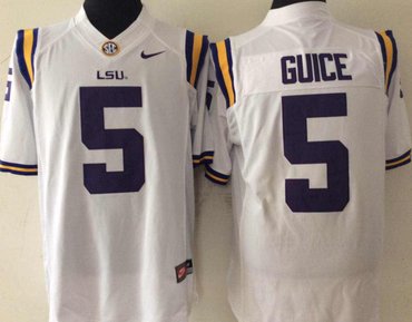 LSU Tigers 5 Derrius Guice White College Football Jersey LSU Tigers 5 Derrius Guice White College Football Jersey