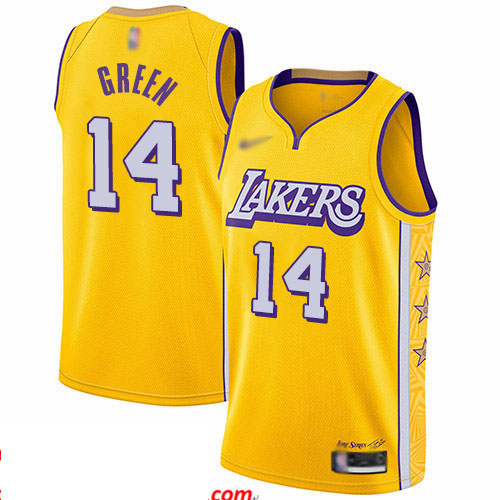 Lakers #14 Danny Green Gold Basketball Swingman City Edition 2019 20 Jersey
