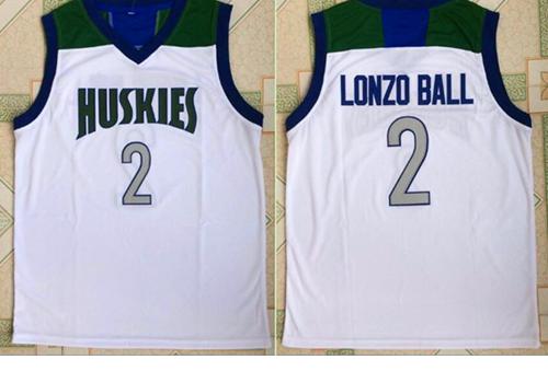 Lakers #2 Lonzo Ball White Chino Hills Huskies High School Stitched NBA Jersey