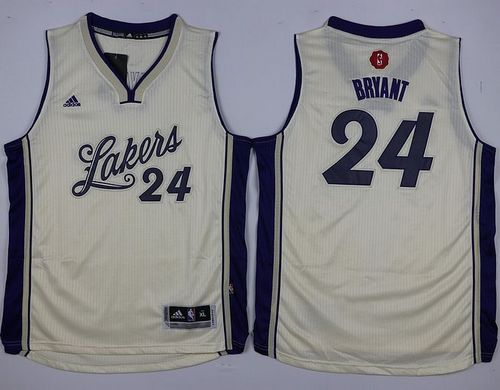 Lakers #24 Kobe Bryant White 2015-2016 Christmas Day Stitched Youth NBA Jersey Lakers #24 Kobe Bryant White 2015-2016 Christmas Day Stitched Youth NBA Jersey