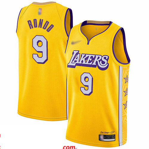 Lakers #9 Rajon Rondo Gold Basketball Swingman City Edition 2019 20 Jersey