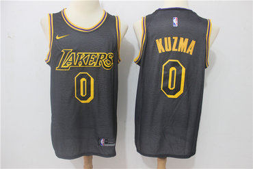 Lakers 0 Kyle Kuzma Black Nike City Edition Swingman Jersey