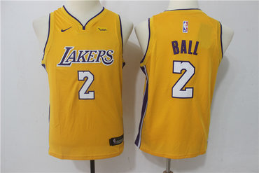 Lakers 2 Lonzo Ball Yellow Youth Nike Swingman Jersey Lakers 2 Lonzo Ball Yellow Youth Nike Swingman Jersey