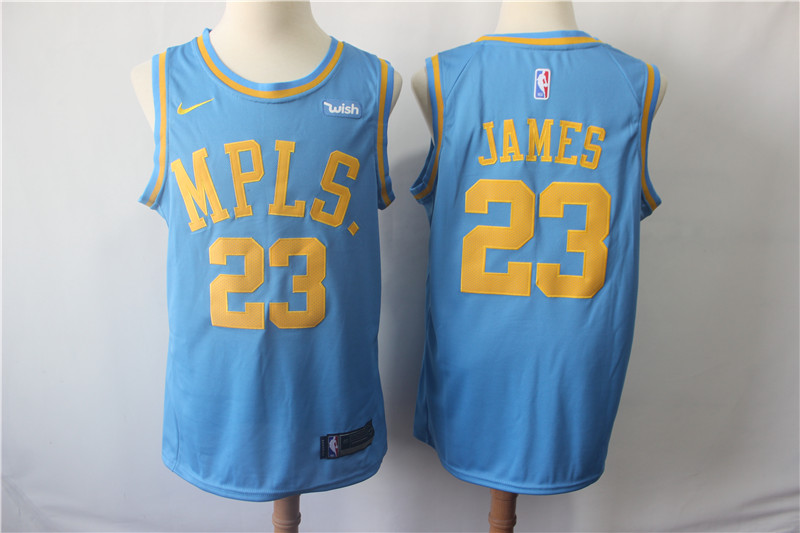 Lakers 23 Lebron James Light Blue Nike Swingman Jersey