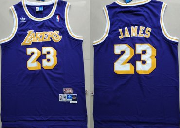 Lakers 23 Lebron James Purple Hardwood Classics Jersey