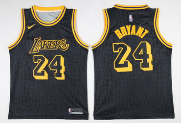 Lakers 24 Kobe Bryant Black Nike Swingman Jersey