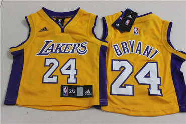 Lakers 24 Kobe Bryant Yellow Toddler Jersey Lakers 24 Kobe Bryant Yellow Toddler Jersey