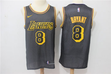 Lakers 8 Kobe Bryant Black Nike City Edition Swingman Jersey