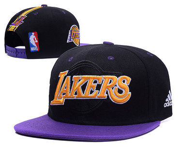 Lakers Big Logo Black Purple Adjustable Hat GS