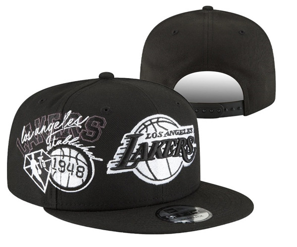 Lakers Black Snapback Hat --YD
