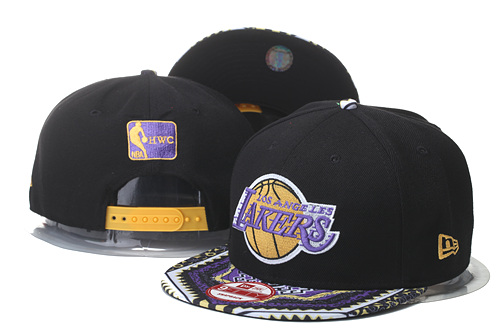 Lakers Fresh Logo Black Purple Adjustable Hat GS