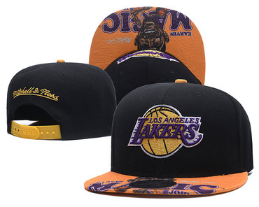 Lakers Team Logo Black Adjustable Hat LH