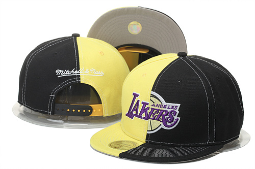 Lakers Team Logo Black Yellow Adjustable Hat GS