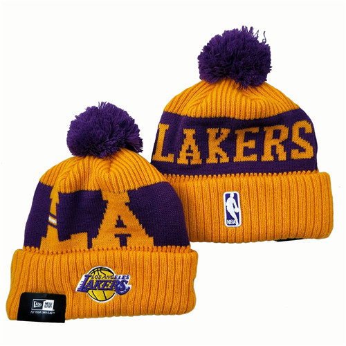 Lakers Team Logo Gold Knit Hat YD Lakers Team Logo Gold Knit Hat YD