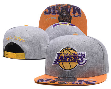Lakers Team Logo Gray Adjustable Hat LH