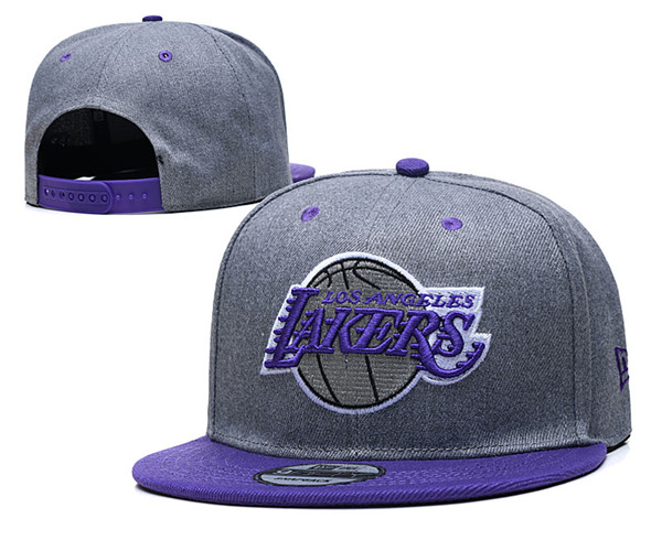 Lakers Team Logo Gray Adjustable Hat TX