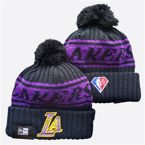 Lakers Team Logo Gray Knit Hat YD Lakers Team Logo Gray Knit Hat YD